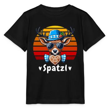 Bavaria Spatzl au pain d’épices Octobre Bleu-Blanc - T-shirt bio MINI CREATOR Stanley/Stella Enfant - noir - Devant - Mikhail (115cm)