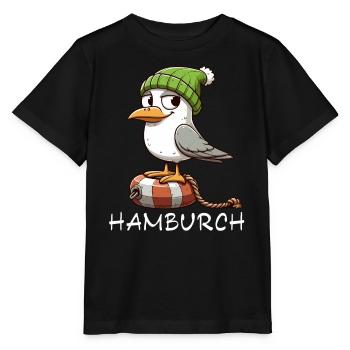 Hamburg Seagull North Sea Hamburg Coast Sea Funny - Stanley/Stella MINI CREATOR Kids’ T-Shirt - black - Front - Mikhail (115cm)