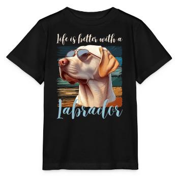 Labrador Retriever Hund Frauchen Herrchen Wauwau - Stanley/Stella Kinder T-Shirt MINI CREATOR  - Schwarz - Vorne - Mikhail (115cm)