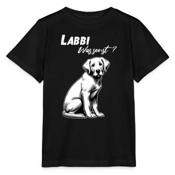 Chien Labrador Retriever Labbi Quoi d’autre pour une promenade - T-shirt bio MINI CREATOR Stanley/Stella Enfant - noir - Devant - Mikhail (115cm)