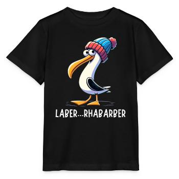 Hambourg, Allemagne du Nord, Babillage, Mouette, Mer du Nord, Drôle - T-shirt bio MINI CREATOR Stanley/Stella Enfant - noir - Devant - Mikhail (115cm)