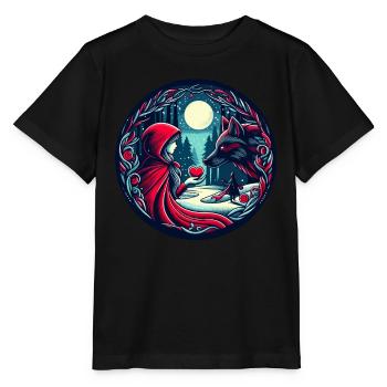 Conte de fées Le Petit Chaperon Rouge Loup Amour mystique Bien-être animal - T-shirt bio MINI CREATOR Stanley/Stella Enfant - noir - Devant - Mikhail (115cm)