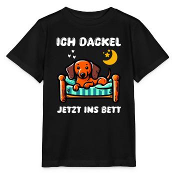 Chien Teckel Teckel Amis Lit Fatigué Sommeil Tenue - T-shirt bio MINI CREATOR Stanley/Stella Enfant - noir - Devant - Mikhail (115cm)