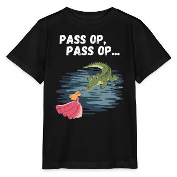 Carnaval Cologne Alaaf Crocodile Princesse Drôle - T-shirt bio MINI CREATOR Stanley/Stella Enfant - noir - Devant - Mikhail (115cm)