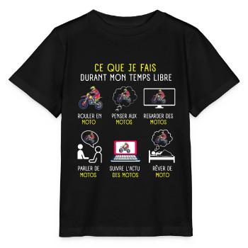 Motocross Ce Que Je Fais De Mon Temps Libre - T-shirt bio MINI CREATOR Stanley/Stella Enfant - noir - Devant - Mikhail (115cm)