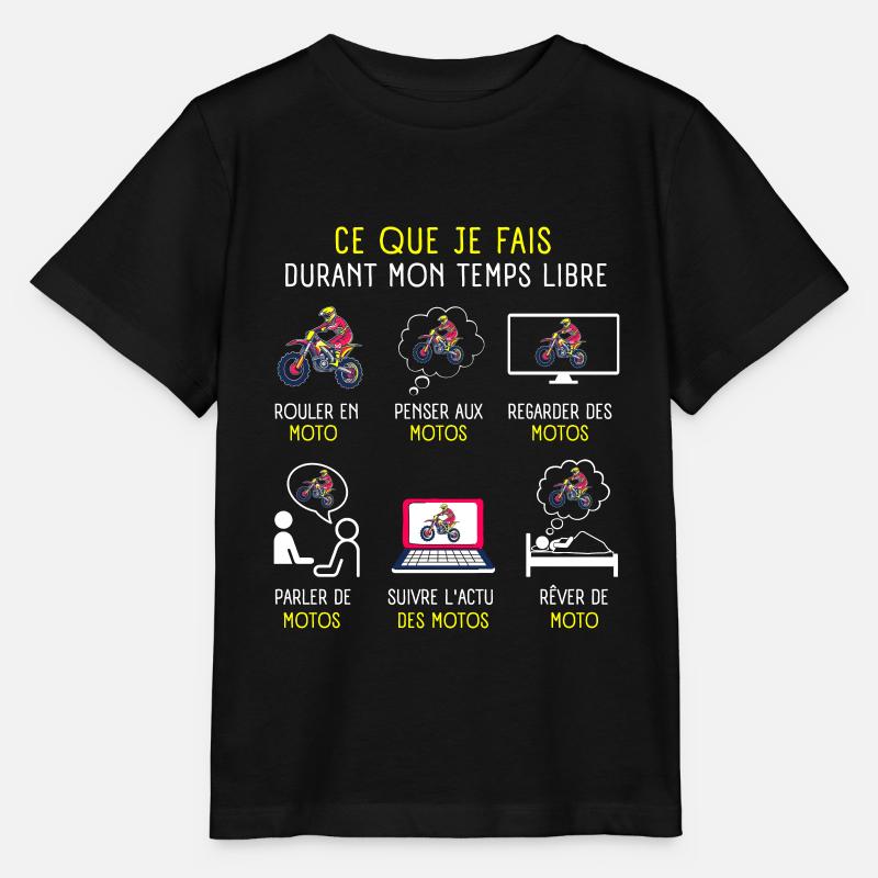Motocross Ce Que Je Fais De Mon Temps Libre - T-shirt bio MINI CREATOR Stanley/Stella Enfant - noir
