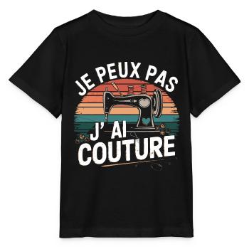 Sewing, my passion - authentic vintage look - Stanley/Stella MINI CREATOR Kids’ T-Shirt - black - Front - Mikhail (115cm)
