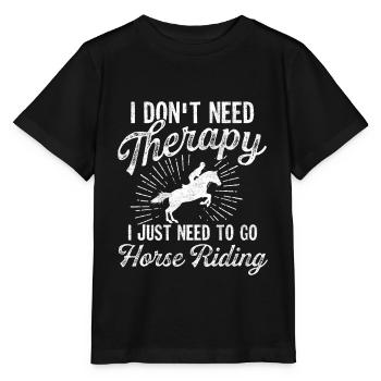 No therapy only horses - Stanley/Stella MINI CREATOR Kids’ T-Shirt - black - Front - Mikhail (115cm)