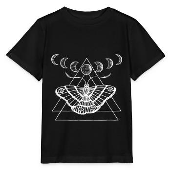 Motte avec phases lunaires par Nikki-Luka - T-shirt bio MINI CREATOR Stanley/Stella Enfant - noir - Devant - Mikhail (115cm)