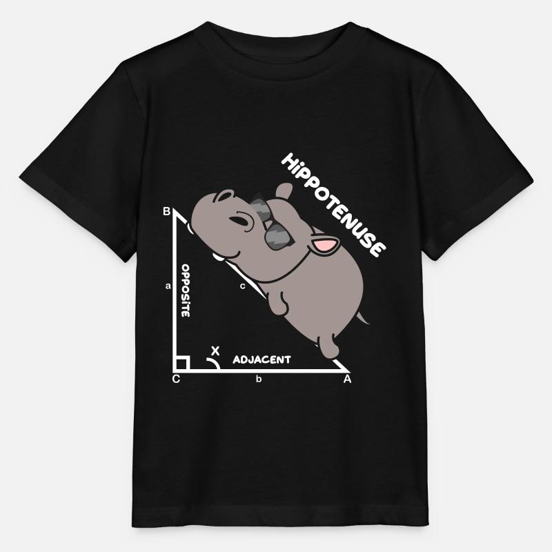 Hypotenuse Hippo Nilpferd Mathe Geometrie - Stanley/Stella Kinder T-Shirt MINI CREATOR  - Schwarz