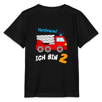 Tatütata Ich bin 2 Jahre Feuerwehrauto Kleinkinder - Stanley/Stella Kinder T-Shirt MINI CREATOR  - Schwarz - Vorne - Mikhail (115cm)