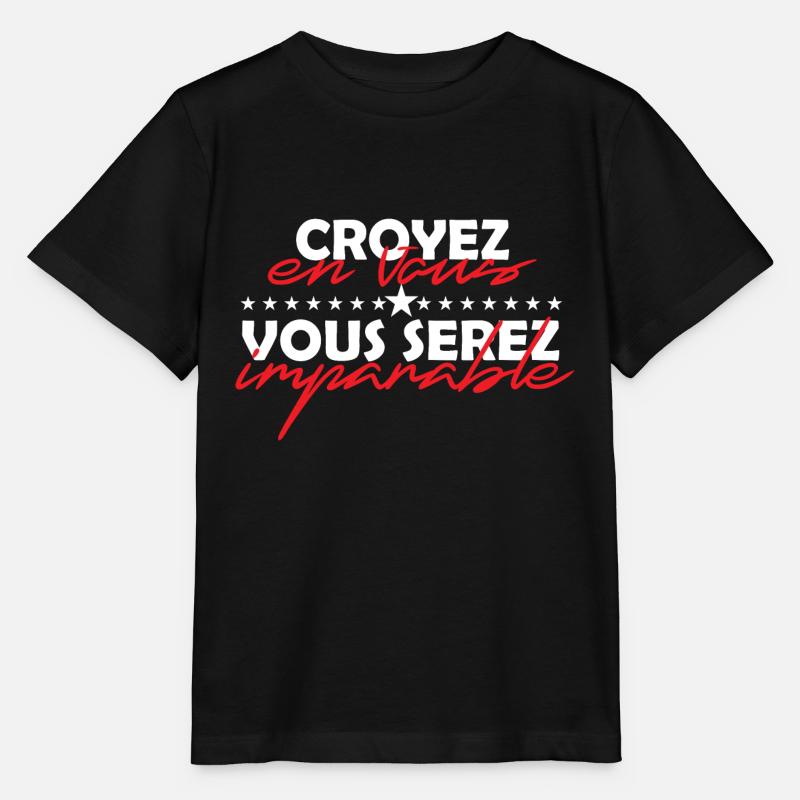 Croyez en vous vous serez imparable - NeedyMindSet - T-shirt bio MINI CREATOR Stanley/Stella Enfant - noir