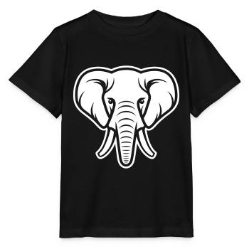 Elefant Kopf - Stanley/Stella Kinder T-Shirt MINI CREATOR  - Schwarz - Vorne - Mikhail (115cm)