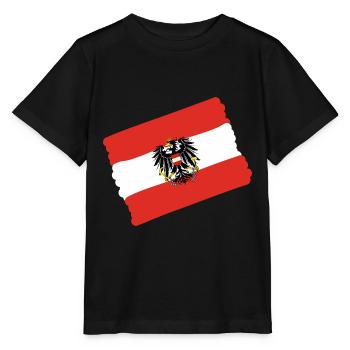 Österreich Fahne - Stanley/Stella Kinder T-Shirt MINI CREATOR  - Schwarz - Vorne - Mikhail (115cm)