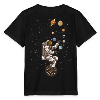 lustiger Zirkus Astronaut - Stanley/Stella Kinder T-Shirt MINI CREATOR  - Schwarz - Vorne - Mikhail (115cm)