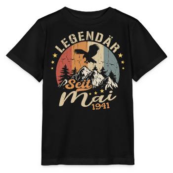 Mai 1941 Né en mai 1941 Jubilé - T-shirt bio MINI CREATOR Stanley/Stella Enfant - noir - Devant - Mikhail (115cm)