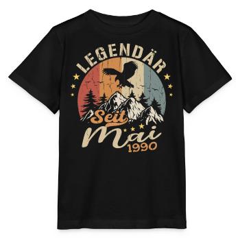 Mai 1990 Né en mai 1990 Jubilé - T-shirt bio MINI CREATOR Stanley/Stella Enfant - noir - Devant - Mikhail (115cm)