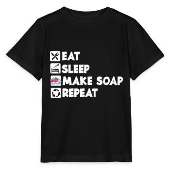 Eat Sleep Repeat Seife Hygiene Seifenherstellung - Stanley/Stella Kinder T-Shirt MINI CREATOR  - Schwarz - Vorne - Mikhail (115cm)
