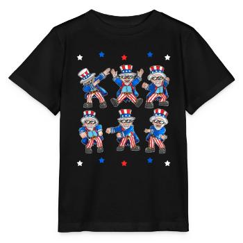 Tenue des États-Unis Fête de l’indépendance Drapeau des États-Unis - T-shirt bio MINI CREATOR Stanley/Stella Enfant - noir - Devant - Mikhail (115cm)