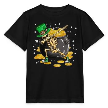 Funny Gold Pot Holiday St Patrick's Day Dabbing - Stanley/Stella MINI CREATOR Kids’ T-Shirt - black - Front - Mikhail (115cm)