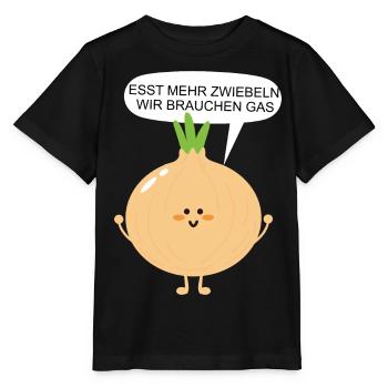 Gas Krise Esst mehr Zwiebeln wir brauchen Gas - Stanley/Stella Kinder T-Shirt MINI CREATOR  - Schwarz - Vorne - Mikhail (115cm)