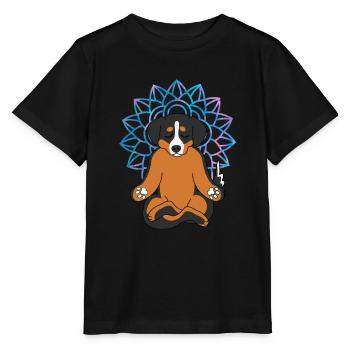 Chemise Chien Yoga Mandala Drôle Spirituel Med - T-shirt bio MINI CREATOR Stanley/Stella Enfant - noir - Devant - Mikhail (115cm)