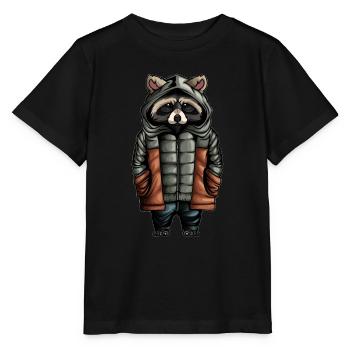 Animaux de la forêt Amis de la nature Promenade en forêt Randonnée pédestre - T-shirt bio MINI CREATOR Stanley/Stella Enfant - noir - Devant - Mikhail (115cm)