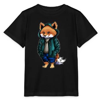 animaux de la forêt amis de la nature promenade en forêt randonnée - T-shirt bio MINI CREATOR Stanley/Stella Enfant - noir - Devant - Mikhail (115cm)