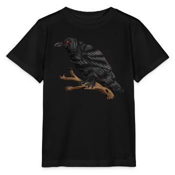 Corbeau à plumes noires Corneille chanteuse rusée - T-shirt bio MINI CREATOR Stanley/Stella Enfant - noir - Devant - Mikhail (115cm)