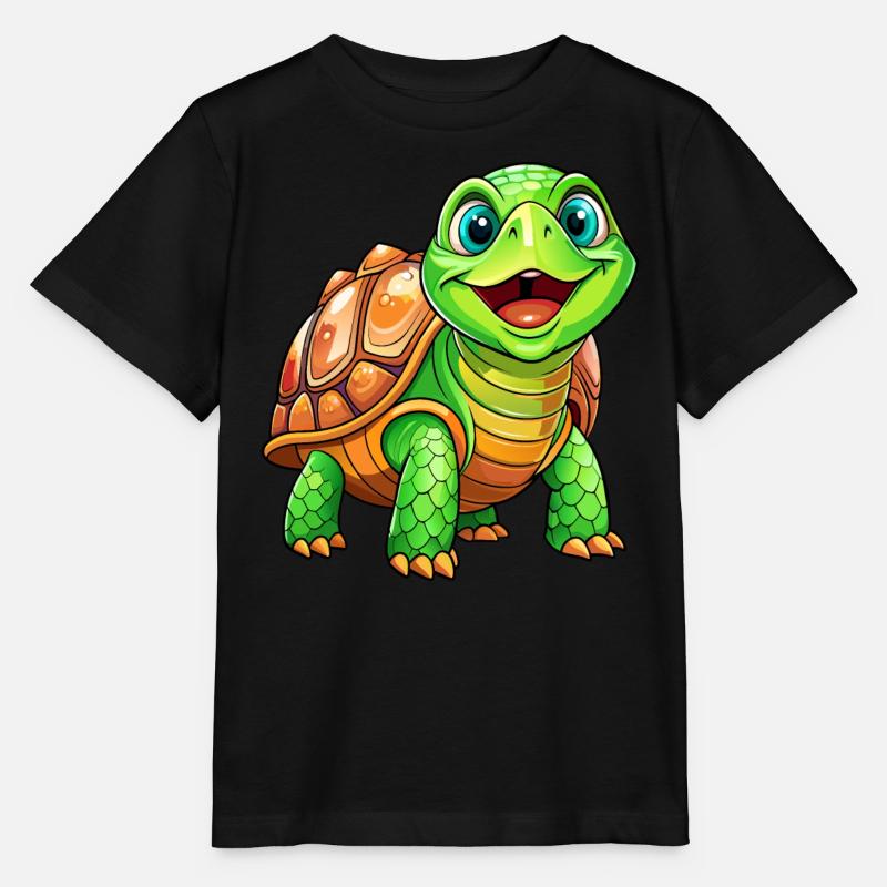 Méga Tortue Mignonne - T-shirt bio MINI CREATOR Stanley/Stella Enfant - noir