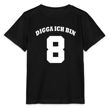 8 Jahre Geburtstag Kinder - Digga ich bin 8 - Stanley/Stella Kinder T-Shirt MINI CREATOR  - Schwarz - Vorne - Mikhail (115cm)