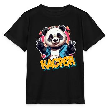 KACPER - Schöner Jungen Name mit coolem Panda - Stanley/Stella Kinder T-Shirt MINI CREATOR  - Schwarz - Vorne - Mikhail (115cm)