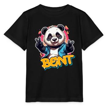 BENT - Handsome boy name with cool panda - Stanley/Stella MINI CREATOR Kids’ T-Shirt - black - Front - Mikhail (115cm)