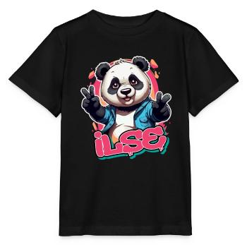 ILSE - Schöner Mädchen Name mit coolem Panda - Stanley/Stella Kinder T-Shirt MINI CREATOR  - Schwarz - Vorne - Mikhail (115cm)