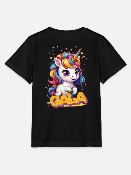 GALA - Beautiful girl name with cute unicorn - Stanley/Stella MINI CREATOR Kids’ T-Shirt - black
