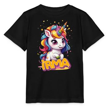 IRMA - Schöner Mädchen Name mit süßem Einhorn - Stanley/Stella Kinder T-Shirt MINI CREATOR  - Schwarz - Vorne - Mikhail (115cm)