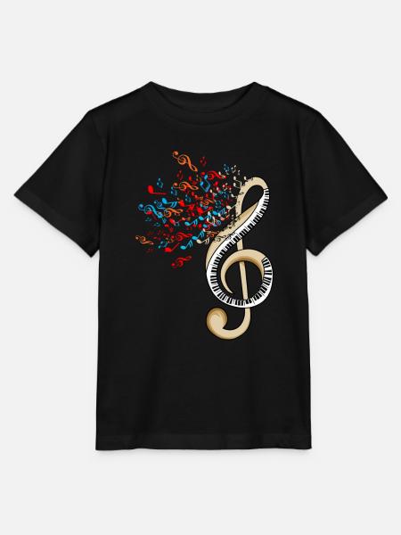 Musiker lernen Musiknoten Design Musikunterricht - Stanley/Stella Kinder T-Shirt MINI CREATOR - Schwarz