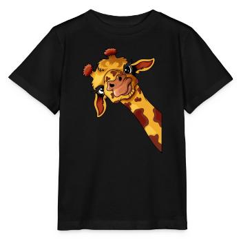 Africa Holiday Steppe Giraffe Kids Lover - Stanley/Stella MINI CREATOR Kids’ T-Shirt - black - Front - Mikhail (115cm)