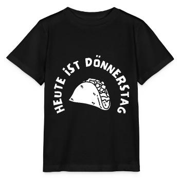 Lustiges Döner Kebab Shirt. Heute ist Dönnerstag - Stanley/Stella Kinder T-Shirt MINI CREATOR  - Schwarz - Vorne - Mikhail (115cm)