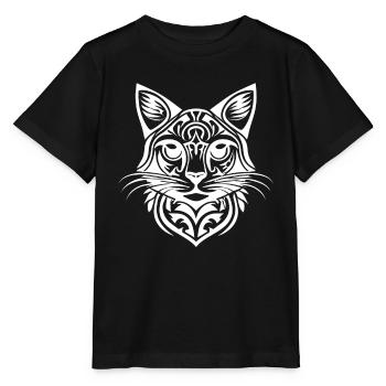 Chat tribal - T-shirt bio MINI CREATOR Stanley/Stella Enfant - noir - Devant - Mikhail (115cm)