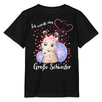 Je vais être une grande sœur en 2025 - T-shirt bio MINI CREATOR Stanley/Stella Enfant - noir - Devant - Mikhail (115cm)