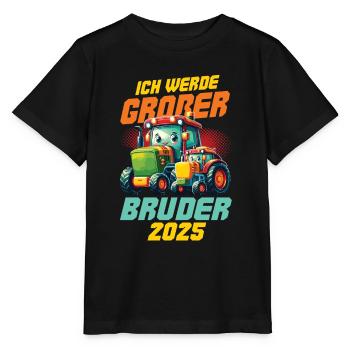 Announcing offspring | I'm going to be a big brother in 2025 - Stanley/Stella MINI CREATOR Kids’ T-Shirt - black - Front - Mikhail (115cm)