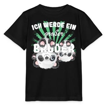 Annonce de la prochaine génération | Je vais être un grand frère en 2025 - T-shirt bio MINI CREATOR Stanley/Stella Enfant - noir - Devant - Mikhail (115cm)