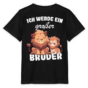 Annonce de la prochaine génération | Je vais être un grand frère en 2025 - T-shirt bio MINI CREATOR Stanley/Stella Enfant - noir - Devant - Mikhail (115cm)
