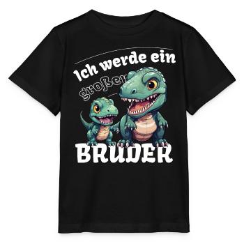 Annonce de la prochaine génération | Je vais être un grand frère en 2025 - T-shirt bio MINI CREATOR Stanley/Stella Enfant - noir - Devant - Mikhail (115cm)