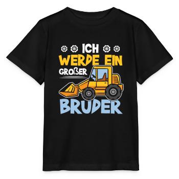 Annonce de la prochaine génération | Je vais être un grand frère en 2025 - T-shirt bio MINI CREATOR Stanley/Stella Enfant - noir - Devant - Mikhail (115cm)