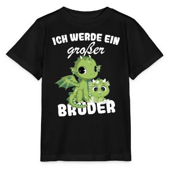 Annonce de la prochaine génération | Je vais être un grand frère en 2025 - T-shirt bio MINI CREATOR Stanley/Stella Enfant - noir - Devant - Mikhail (115cm)