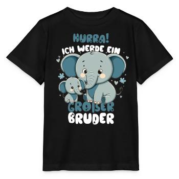 Annonce de la prochaine génération | Je vais être un grand frère en 2025 - T-shirt bio MINI CREATOR Stanley/Stella Enfant - noir - Devant - Mikhail (115cm)