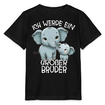 Annonce de la prochaine génération | Je vais être un grand frère en 2025 - T-shirt bio MINI CREATOR Stanley/Stella Enfant - noir - Devant - Mikhail (115cm)