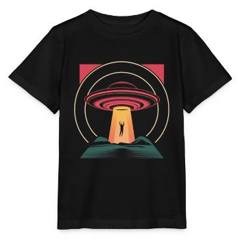 UFO hijacking in mysterious night - Stanley/Stella MINI CREATOR Kids’ T-Shirt - black - Front - Mikhail (115cm)